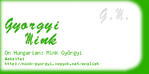 gyorgyi mink business card